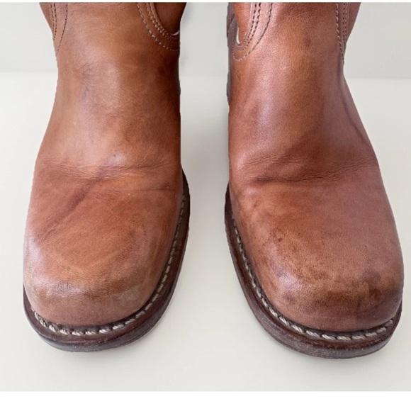 Vintage FRYE Campus 14L Saddle Tan Equestrian Western Tall Leather Boots 9.5 - Picture 4 of 13